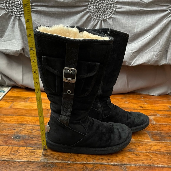 UGG 5195 Cargo II Black MidCalf Shearling Lined Pocket Boots Sz9 Used see photos - Picture 5 of 16